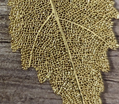 Naušnice od pozlaćenog lišća breze